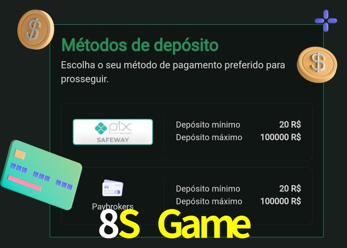 O cassino 8S Game oferece uma grande variedade de métodos de pagamento